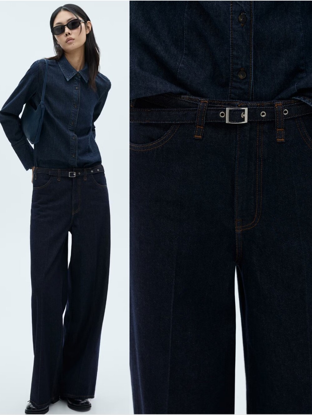 MANGO Belted Jeans